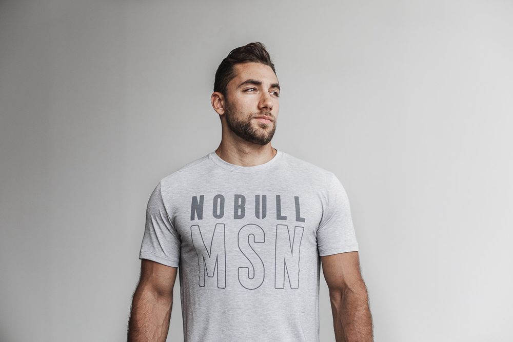 T-Shirts NOBULL Homme Grise Clair - NOBULL (Madison),France (6483-LHFPK)